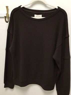 Dear John Marietta Chocolate Waffle Knit Pullover